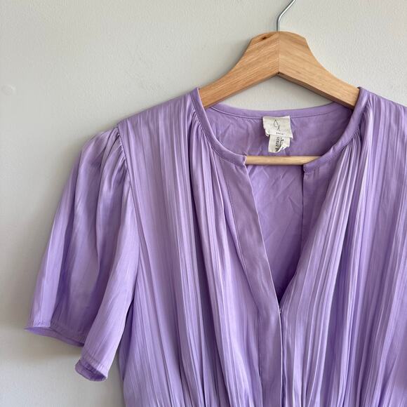 Joie Tiered Smocked Waist Midi Dress Lavender Purple S - Picture 4 of 10